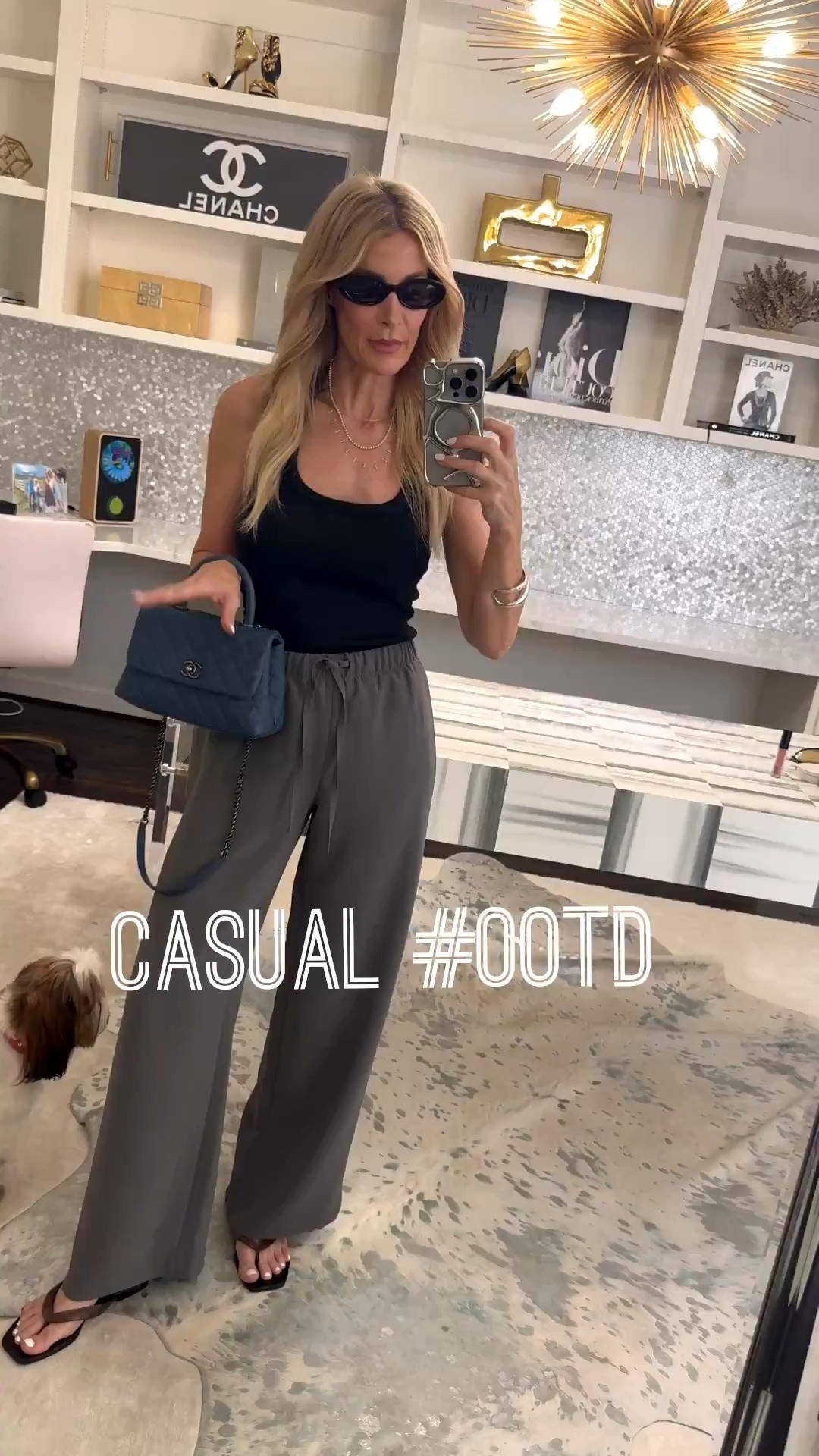 Casual outfit of the day! 🖤 I’m obsessed with these viral Aritzia Lodge Pants—they’re seriously that good. I own them in three colors and wear them on repeat!

They have an elastic waistband, pockets, are wrinkle-resistant, and are incredibly comfortable. They’re perfect for traveling, running errands, grabbing lunch, or honestly just about anything when you want to be comfortable and look effortlessly chic.

Everything runs true to size! I’m wearing an XS in the pants and an XS in this super chic black halter tank

#LTKgrwm #LTKootd #LTKOver40