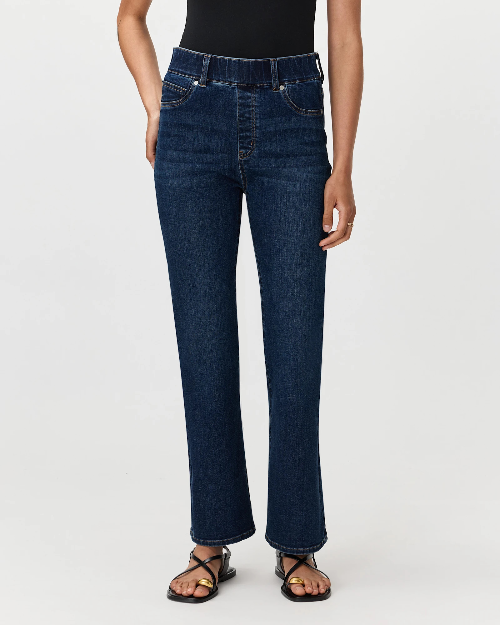 Quince | Women's Nina Stretch Pull-On Kick Flare Jeans in Laguna Blue, Size XS, Cotton | Quince