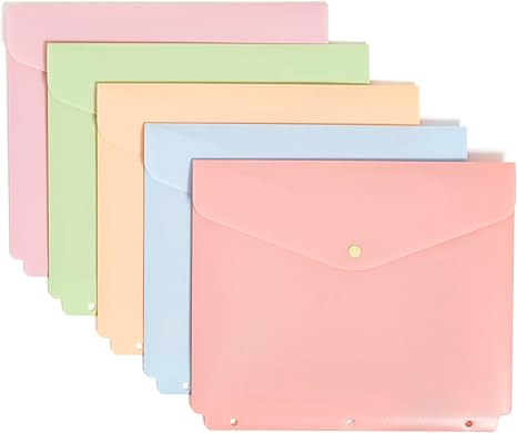 U Brands Binder Pocket, 5 Pack Super Heavyweight Poly Binder Document Holder for 3 Ring Binder Or... | Amazon (US)