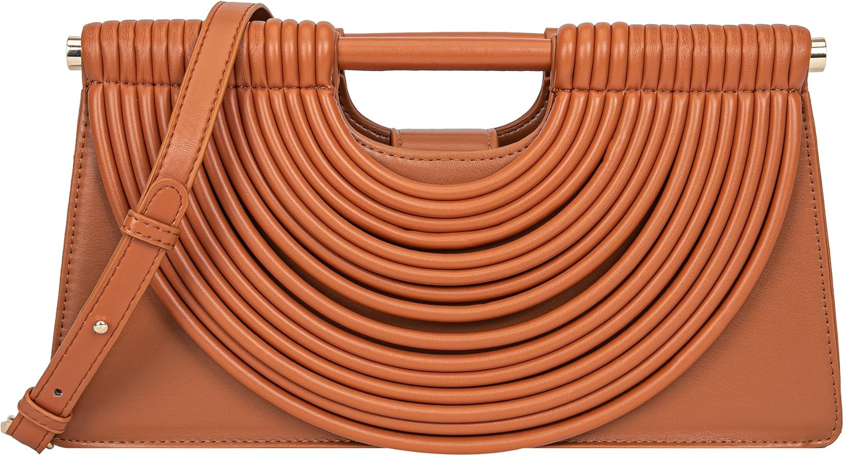 Trendy Woven Evening Clutch Purse Half Round Designer Shoulder/Crossbody Bag Top-Handle Satchel H... | Amazon (US)