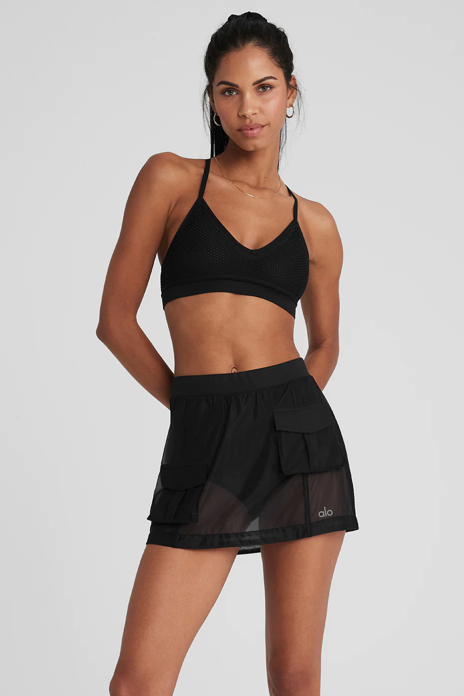 Alo Yoga� | Seamless Open Air Barely There Bra in Black, Size: XS | Alo Yoga (US)