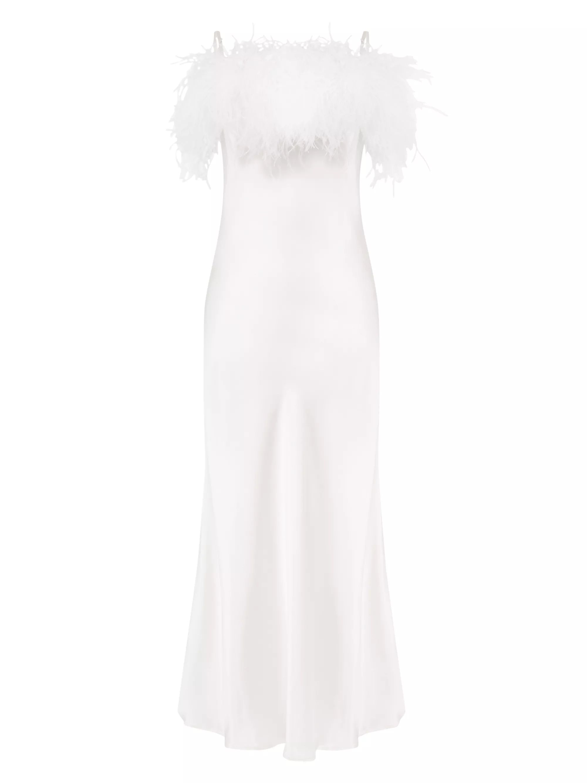 Boheme Ostrich-Feather Embellished Slip Dress | Saks Fifth Avenue