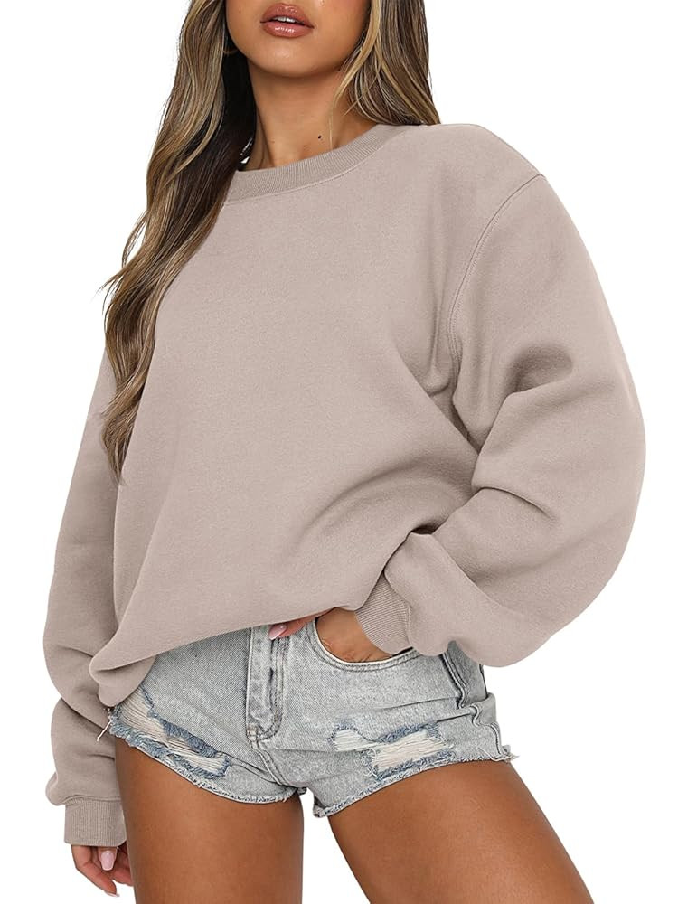 ANRABESS Womens Sweatshirts Crewneck Fleece Oversized Pullover Sweaters Fall Winter Cute Tops Tee... | Amazon (US)