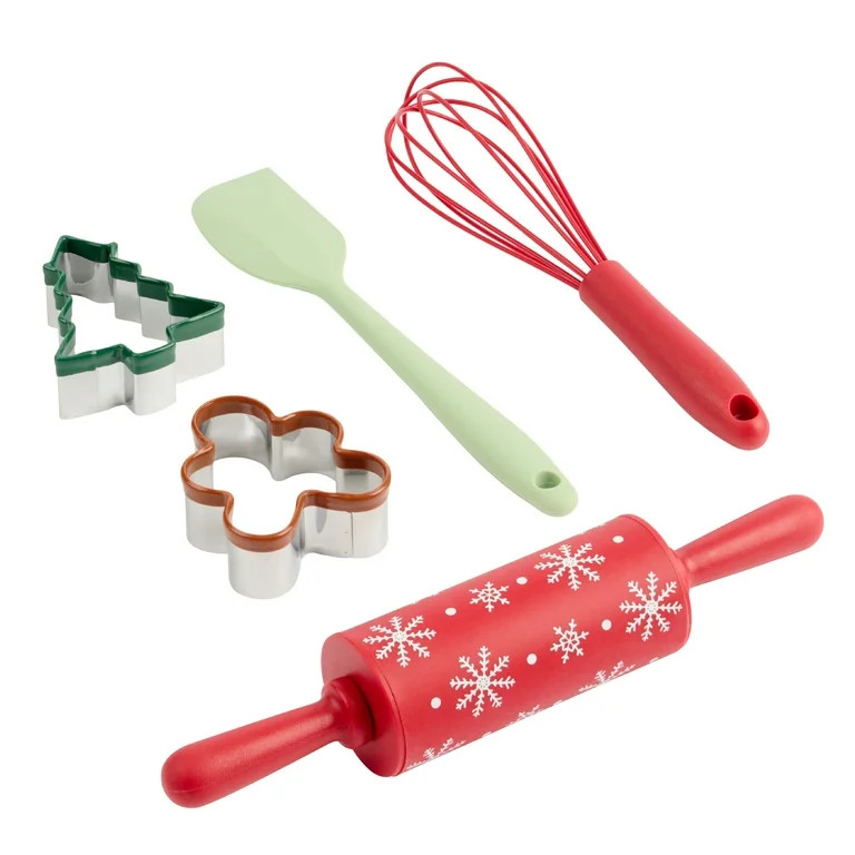 Holiday Time 5-Piece Baking Tool Set, Red, White and Green | Walmart (US)