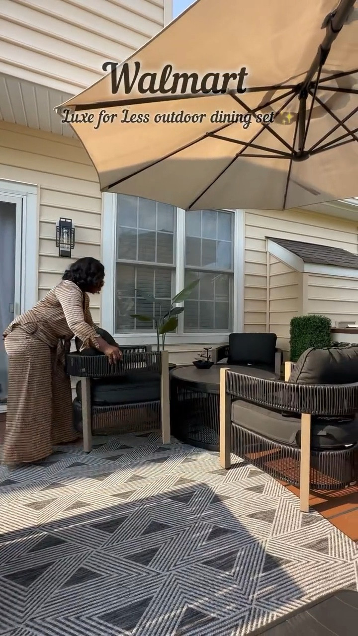 This Walmart luxe for less outdoor dining set is next level 🙌🏾

#LTKSaleAlert #LTKHome