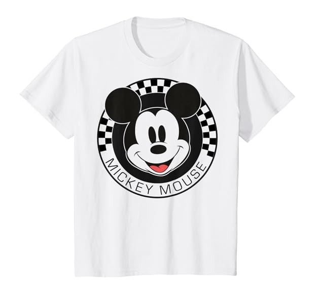 Disney Mickey And Friends Mickey Mouse Checkerboard Circle T-Shirt | Amazon (US)