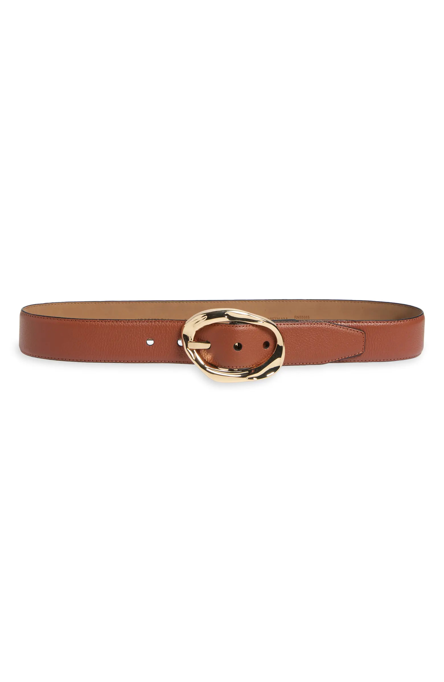 Cora Oval Buckle Leather Belt | Nordstrom