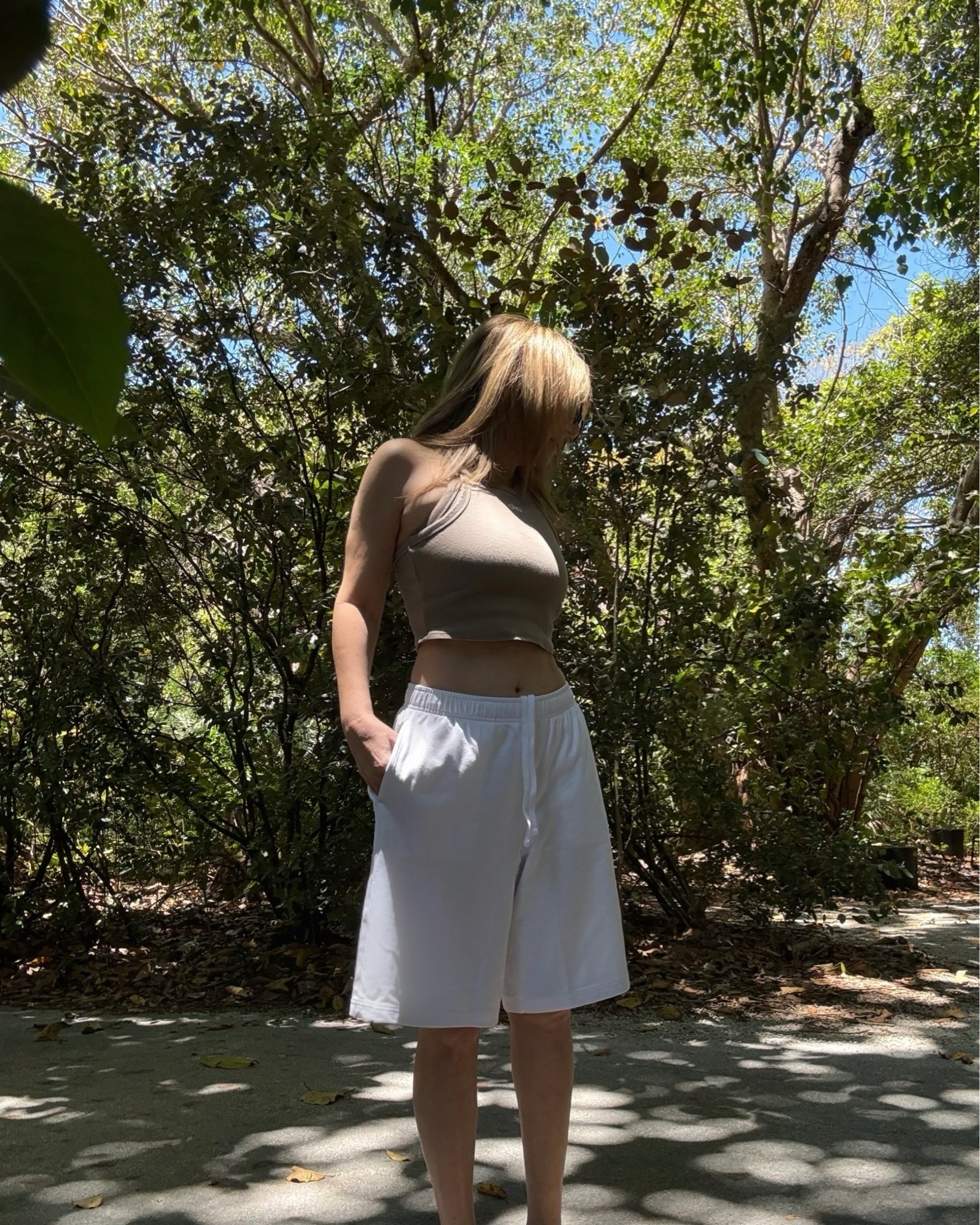 Longer length athletic shorts from the Gap and cropped top from @Alo Yoga

#LTKootd #LTKSeasonal #LTKActive
