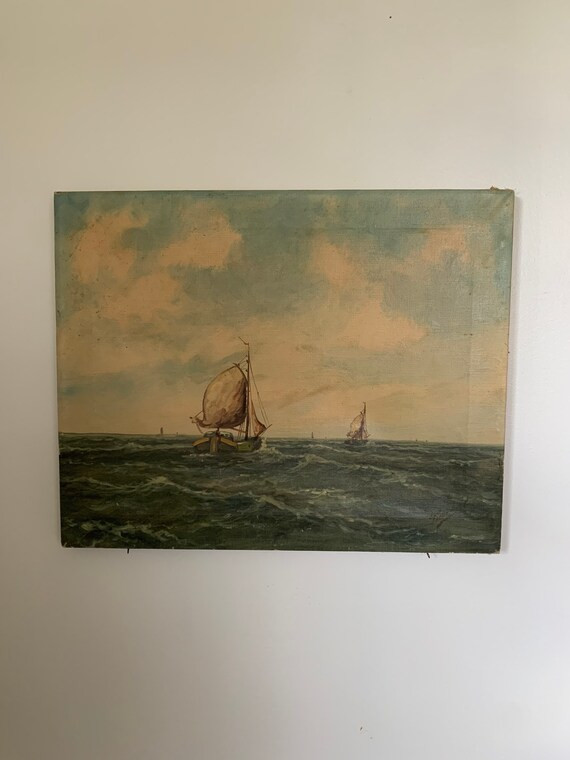 Vintage Dutch Oil Paintingof Ships Signed  Nautical Ocean | Etsy | Etsy (US)