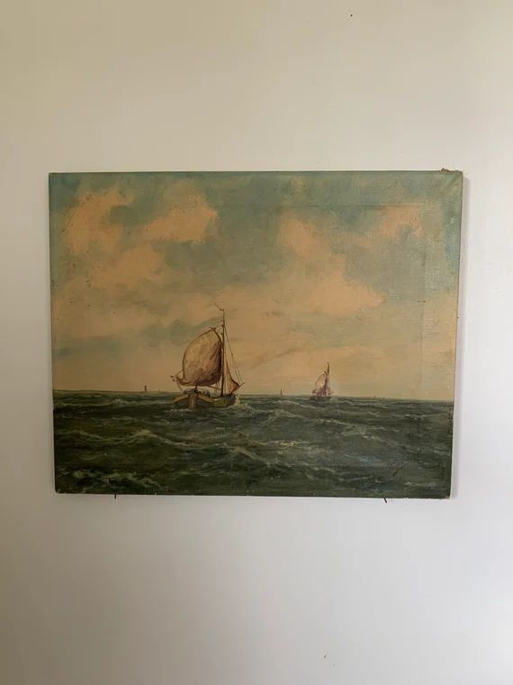 Vintage Dutch Oil Paintingof Ships Signed  Nautical Ocean | Etsy | Etsy (US)