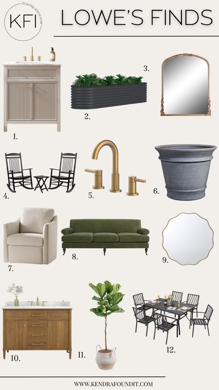 #ad The 2024 @loweshomeimprovement SpringFest Sale is here! I did all the shopping work for you and found an affordable fluted bathroom cabinet, a gold arched mirror, a vintage-inspired outdoor planter, affordable patio furniture, neutral accent chairs, an affordable faux fiddle leaf fig tree, a squiggle mirror, and so much more. ☀️

If you love Lowes finds and deals, I found the best of the best. 👌🏻 The sale runs from April 4 - May 1, 2024, which means it’s the perfect time to make some home updates and get your backyard ready for spring and summer 2024. 

#lowespartner #lowes #transitionaldesign 


#LTKfindsunder100 #LTKhome #LTKsalealert