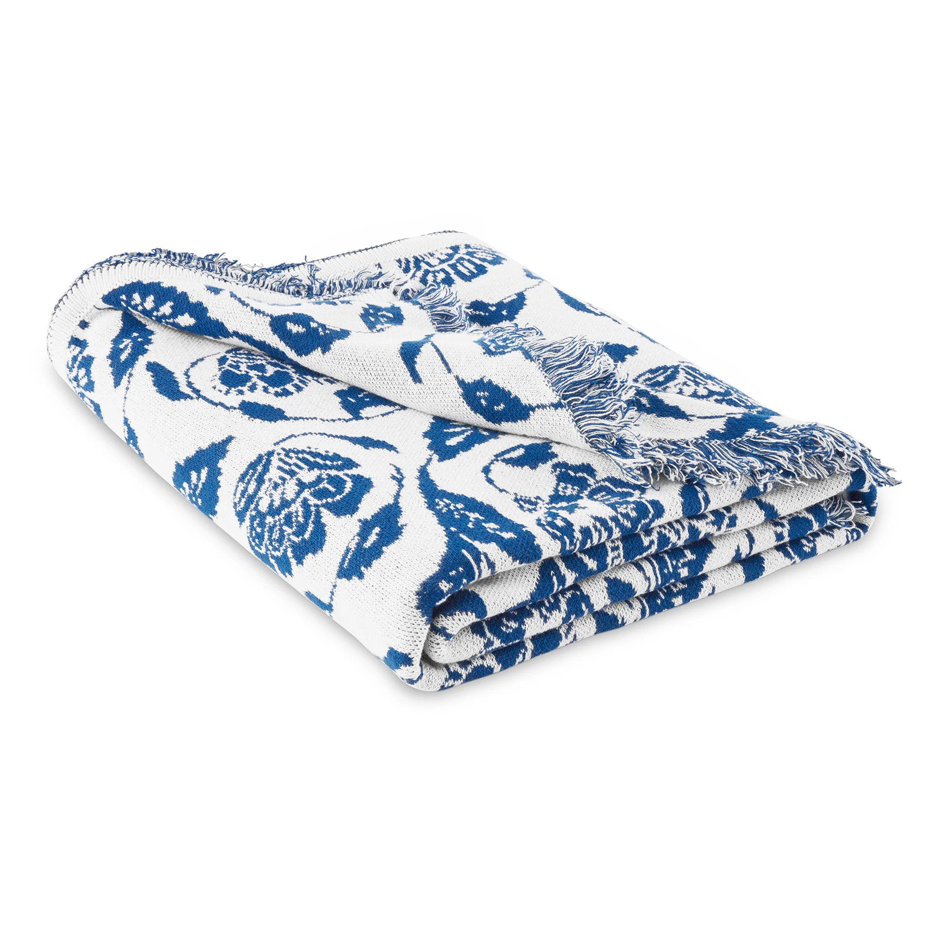 Mainstays by Becky G. & Alejandra Tapestry Knit Throw, Blue Floral, 50" x 60" | Walmart (US)