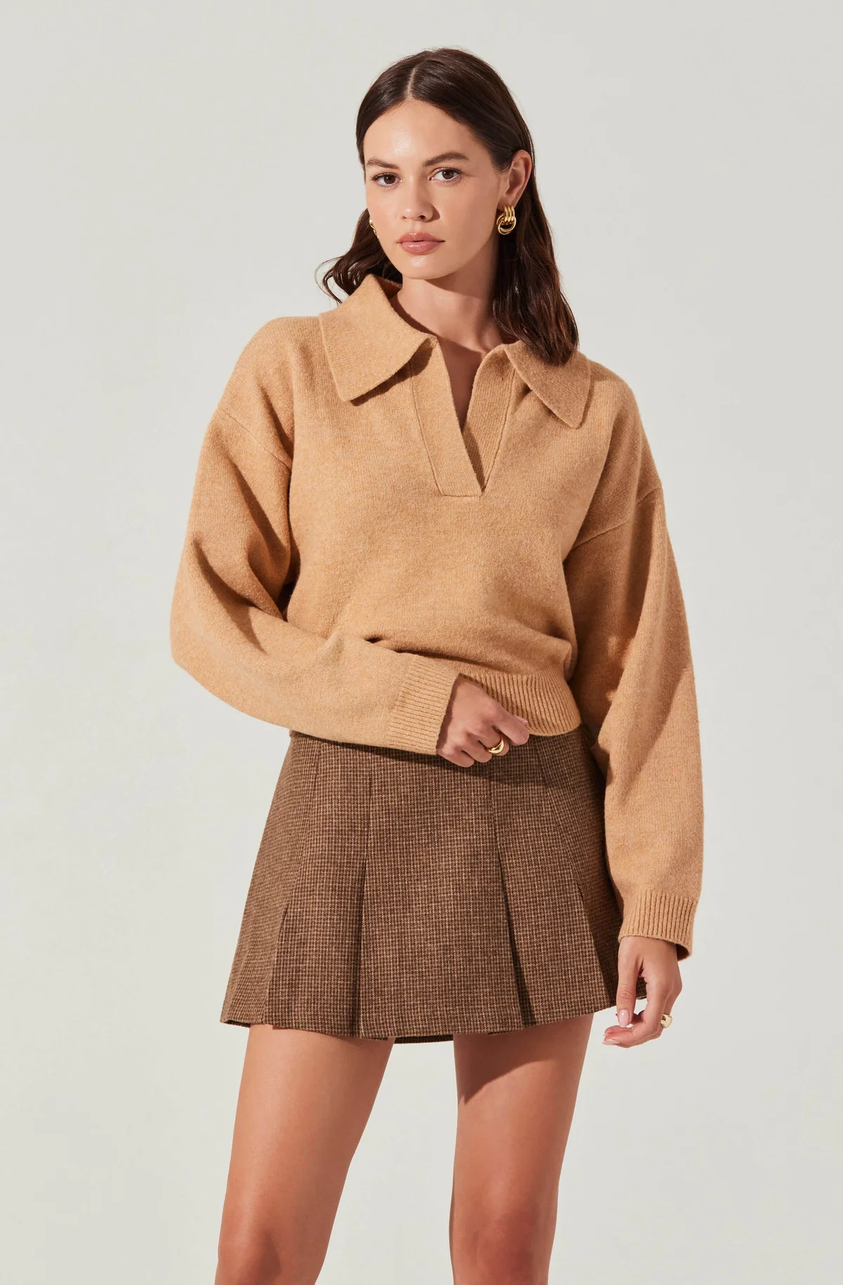 Long Sleeve Polo Sweater | ASTR The Label (US)