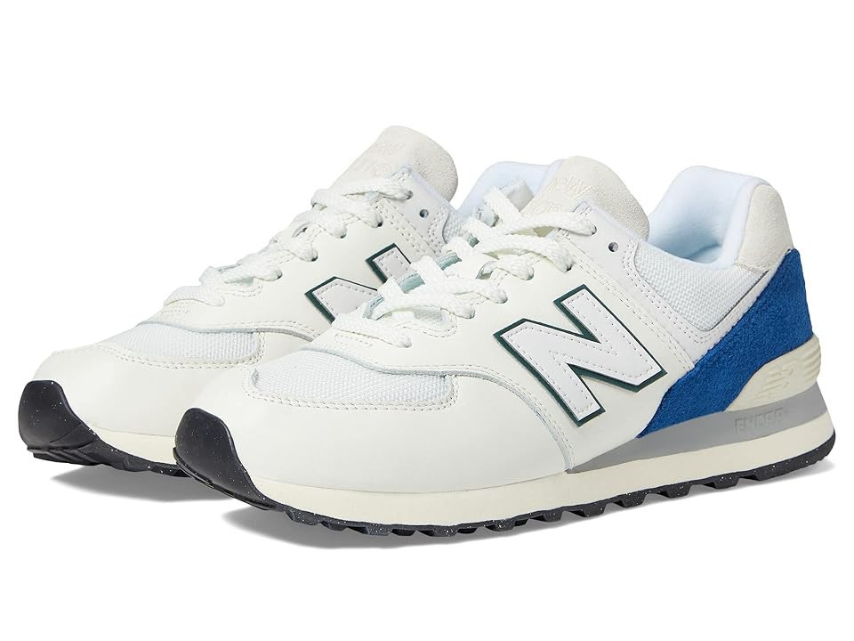 New Balance Classics U574v2 (White/Royal Blue) Shoes | Zappos