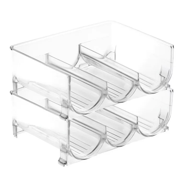 mDesign Plastic Stackable Water Bottle Storage Organizer Rack - 2 Pack, Clear | Target
