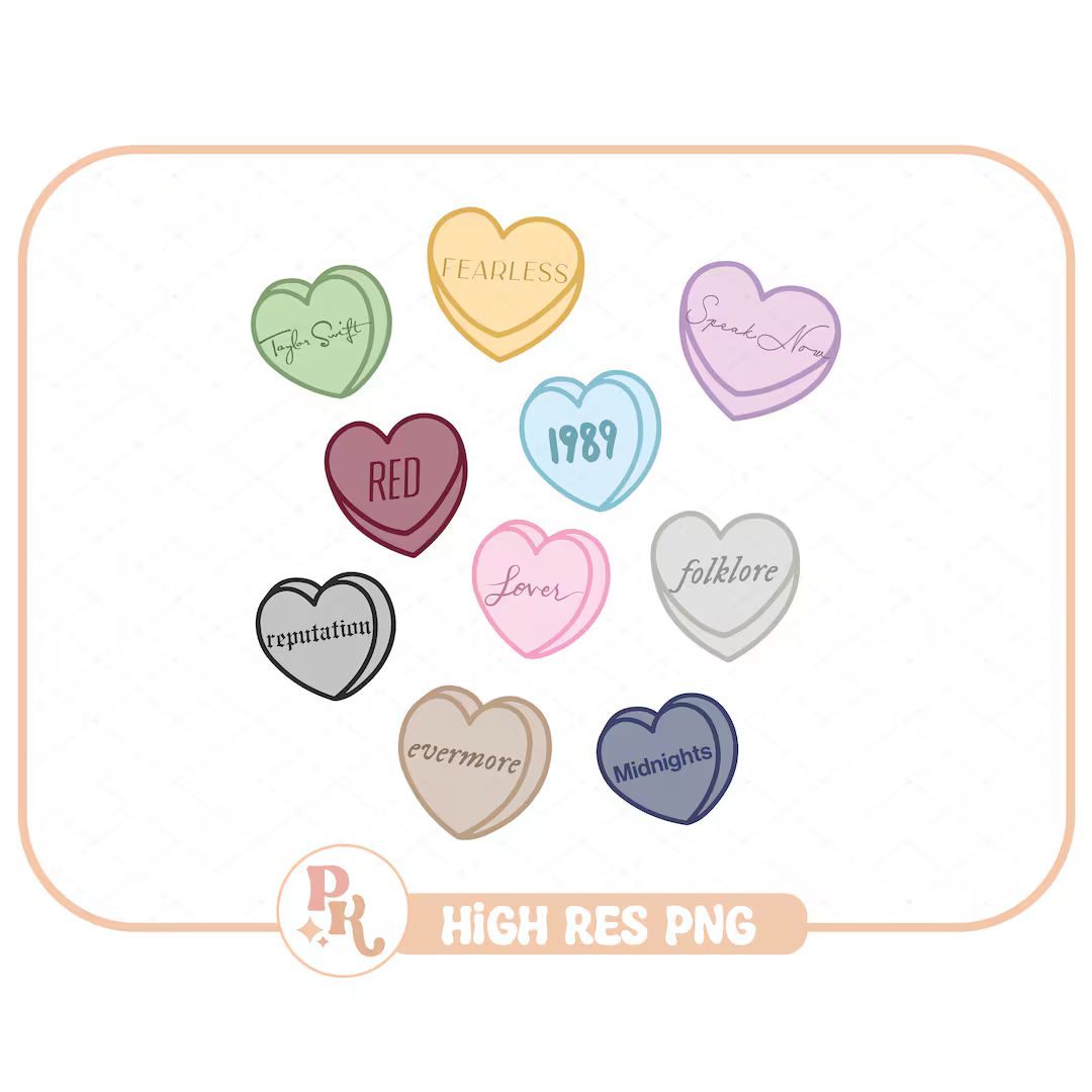 Taylor Eras as Candy Hearts PNG / Trendy File for Creators / Sublimation / Valentine's Day Png / ... | Etsy (US)