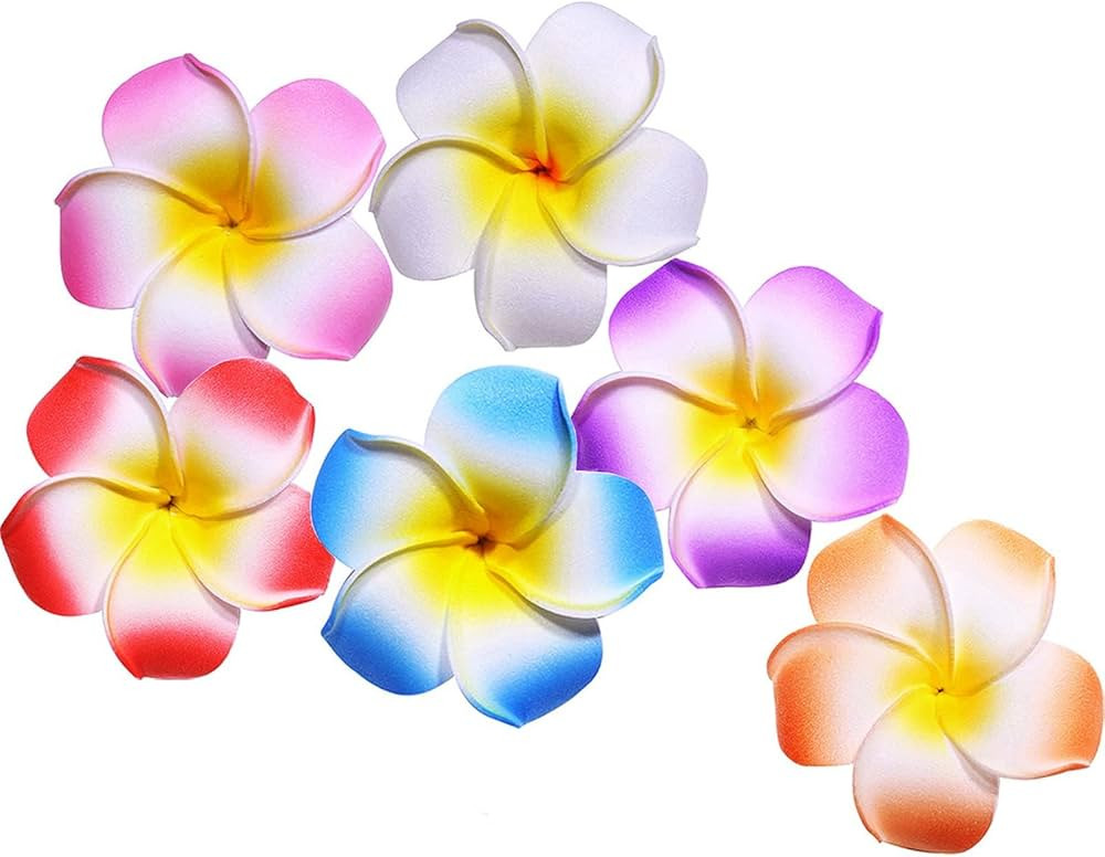 Hawaiian Flower Hair Clips,2.5-inch Frangipani Hair Clip Hawaiian-themed Party Decorations Suitab... | Amazon (US)