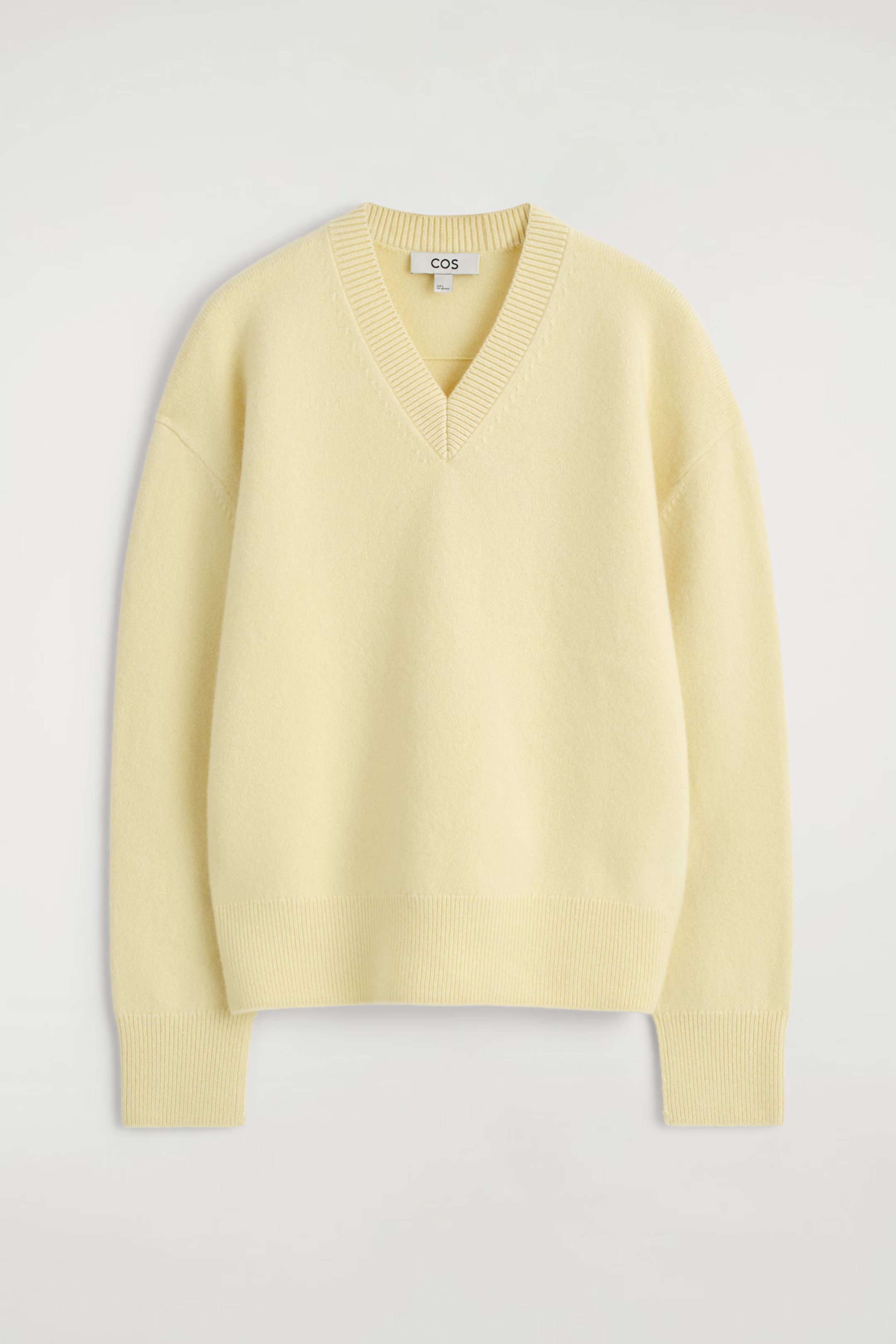 ROUNDED WOOL V-NECK SWEATER - BUTTER YELLOW | COS US | COS (US)
