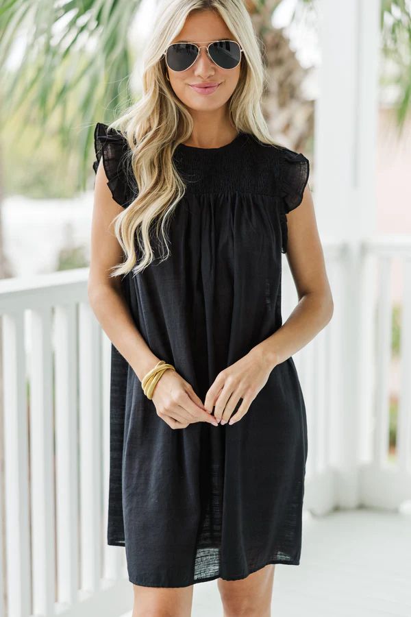 Longing For Love Black Ruffled Dress | The Mint Julep Boutique