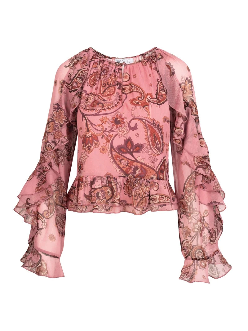 Jessica Simpson Women's Ella Ruffle Top, Sizes XS-XL | Walmart (US)