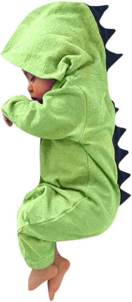 Noubeau Interesting Infant Baby Kids Cartoon Dinosaur Hooded Romper Jumpsuit Layette Sets Clothes | Amazon (US)