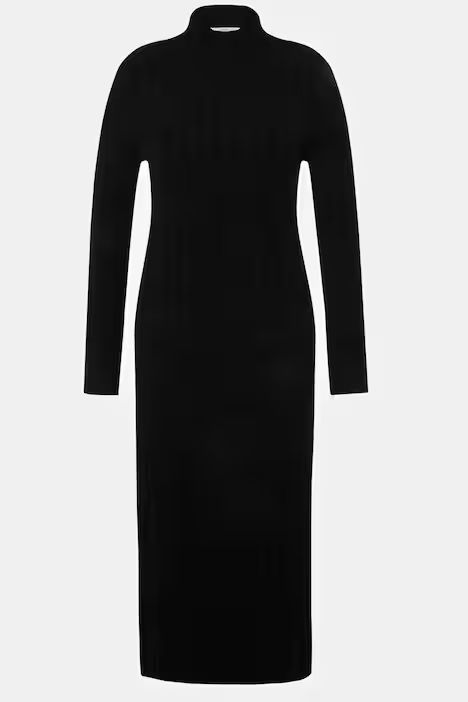 Ribbed Knit Collared Maxi Dress | Ulla Popken