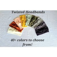 Simple Twist Top Headband, Soft Stretchy Spandex Fabric Headbands For Women, Solid Color Twisted Headbands, 40+ Colors To Choose From | Etsy (US)