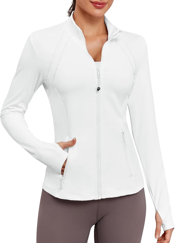 VUTRU Women Athletic Jacket Fitted Workout Running Zip Up Track Coat Layer with Thumb Holes Pocke... | Amazon (US)