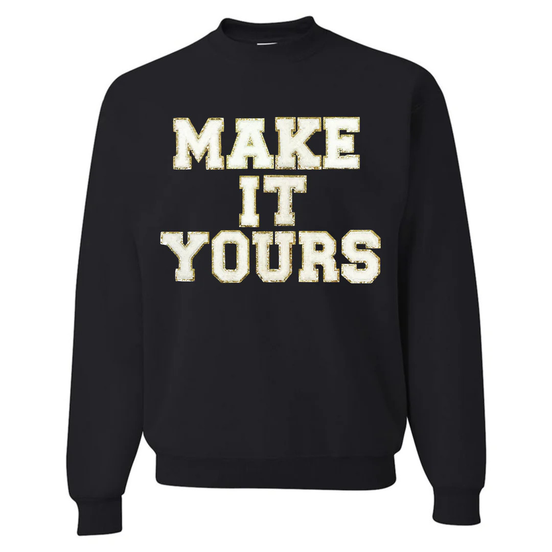 Make It Yours™ Letter Patch Gameday Crewneck Sweatshirt | United Monograms