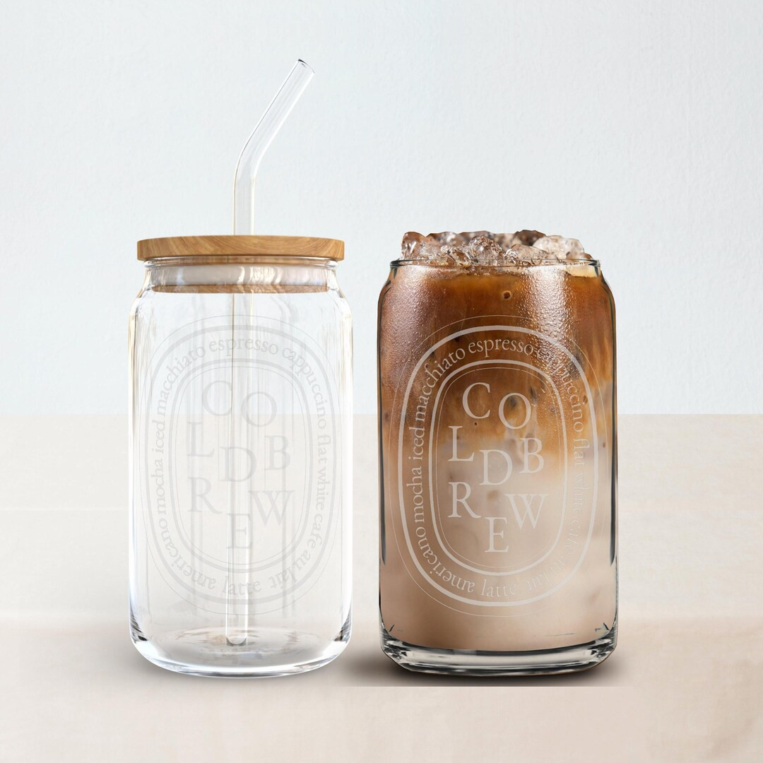 COLD BREW Iced Coffee Glass Tumbler Gift for Women, Etched Coffee Cup Birthday Gift for Her, Beer... | Etsy (US)