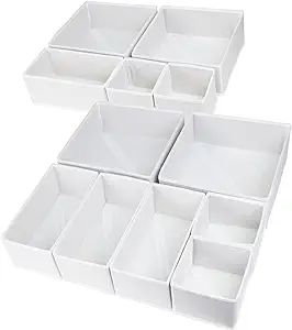 12 Pack Drawer Organizers for Clothing, Foldable Clothes Drawer Organizer for Underwear, Folded C... | Amazon (US)