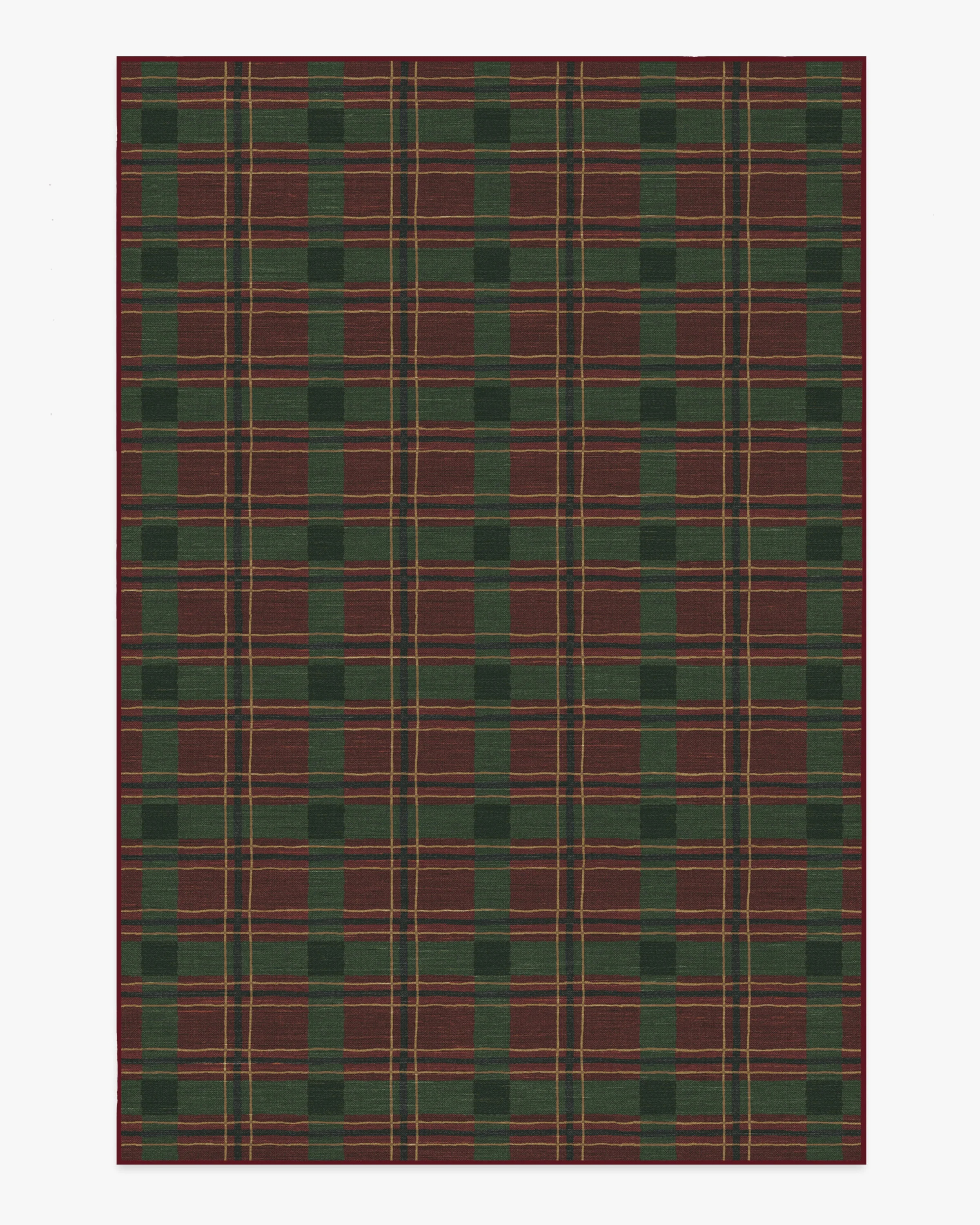 Piper Plaid Burgundy & Green Flatwoven Rug | Ruggable