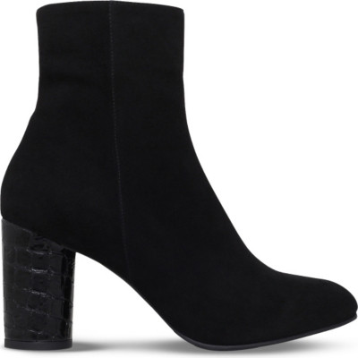 Smile croc-embossed heel suede ankle boots | Selfridges