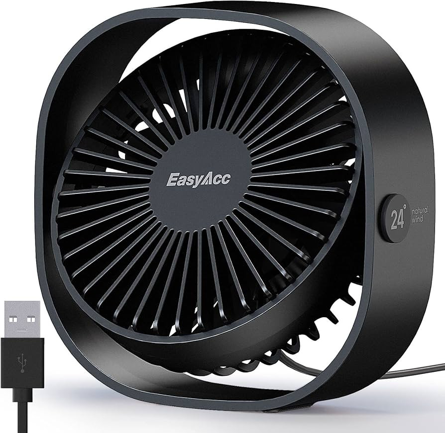 EasyAcc USB Desk Fan, 3 Speeds USB Fan [Lower Noise USB Powered ONLY&Powerful Desk Fan] Portable ... | Amazon (US)
