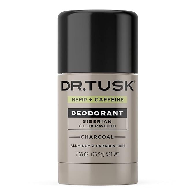 DR.TUSK Mens Deodorant | Natural Aluminum Free Antiperspirant for Men | Hempseed Oil, Caffeine & ... | Amazon (US)