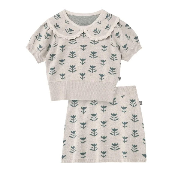 Modern Moments by Gerber Toddler Girl Scallop Sweater and Skirt Set, 2-Piece, 12 Months - 5T | Walmart (US)