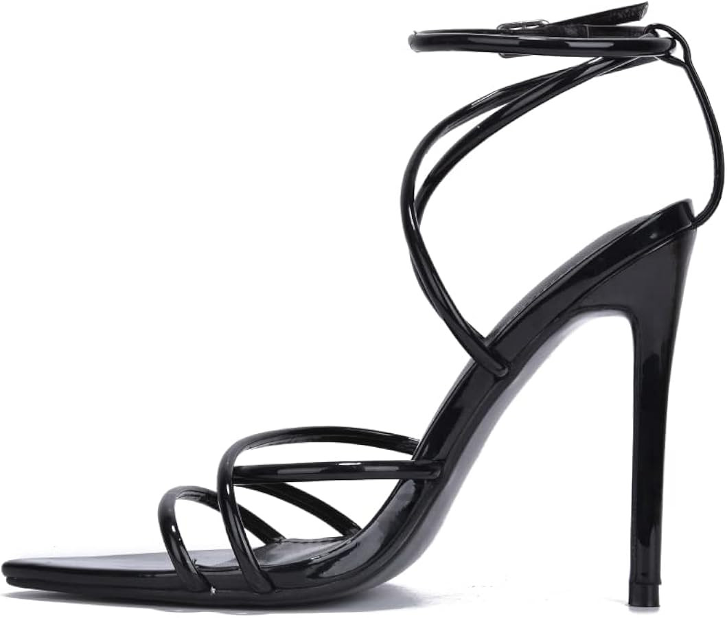 Cape Robbin Women's Strappy Pointy Open Toe Ankle Strap Stiletto Sandal-Ada | Amazon (US)