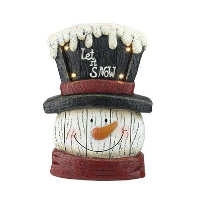 Northlight 13” Pre-Lit LED Snowman Weathered Table Top Christmas Decoration | Target