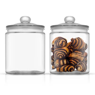 Elegant Cookie Jar. 2 Large Glass Jar With Lid. Jars For Kitchen Counter With Lids, Candy Jar, Decorative Apothecary Canisters, Half Gallon Lid Airtig | Wayfair North America