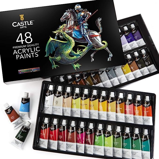 Castle Art Supplies 48 22ml Large Acrylic Paints Sets for Adults Artists Beginners | Vibrant Colo... | Amazon (US)