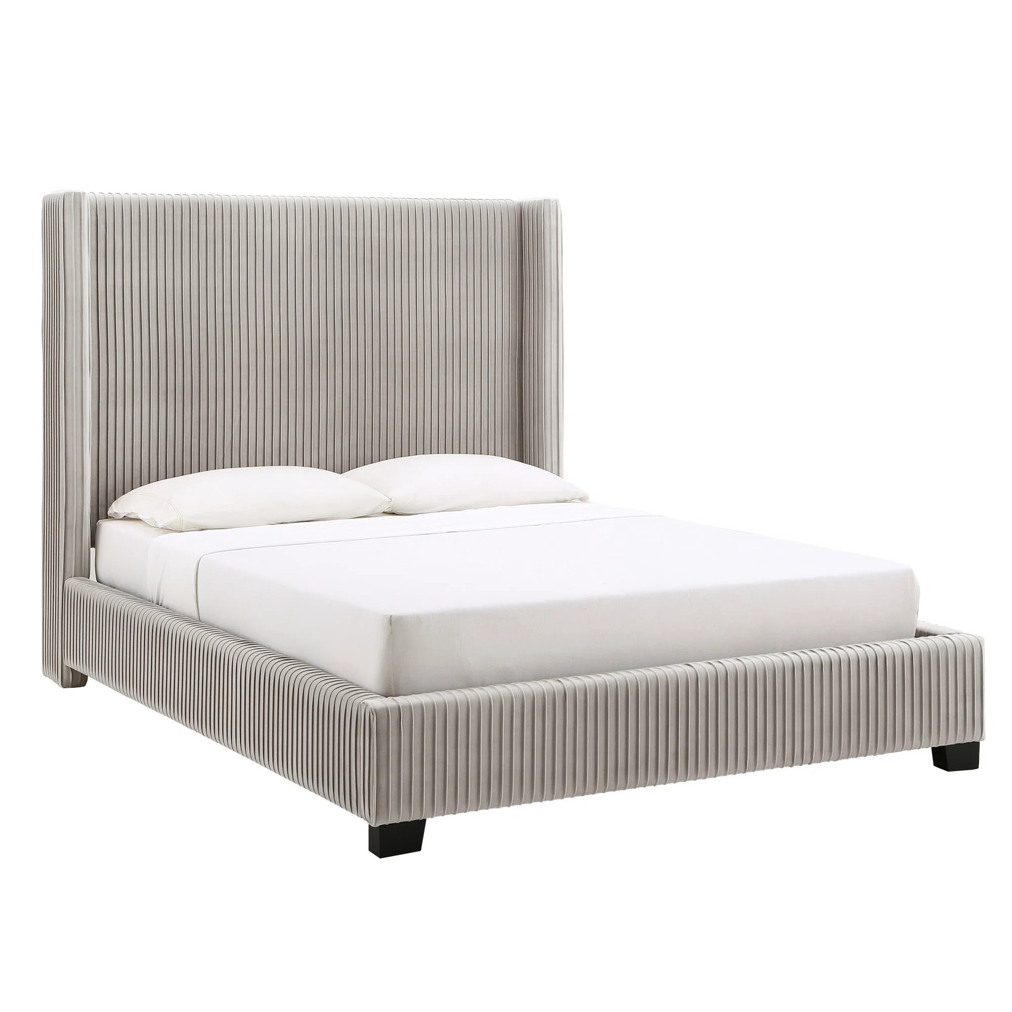 Kingstown Home Vita Upholstered Pleated Wingback Bed & Reviews | Wayfair | Wayfair North America
