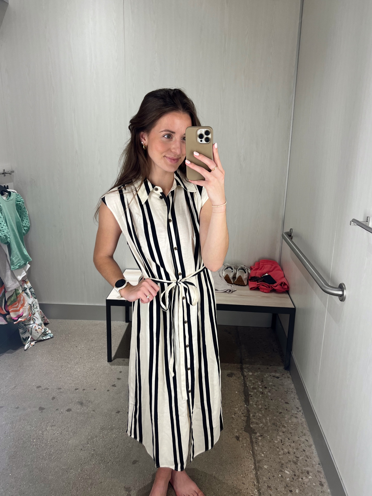 h&m linen dress! wearing size small!
