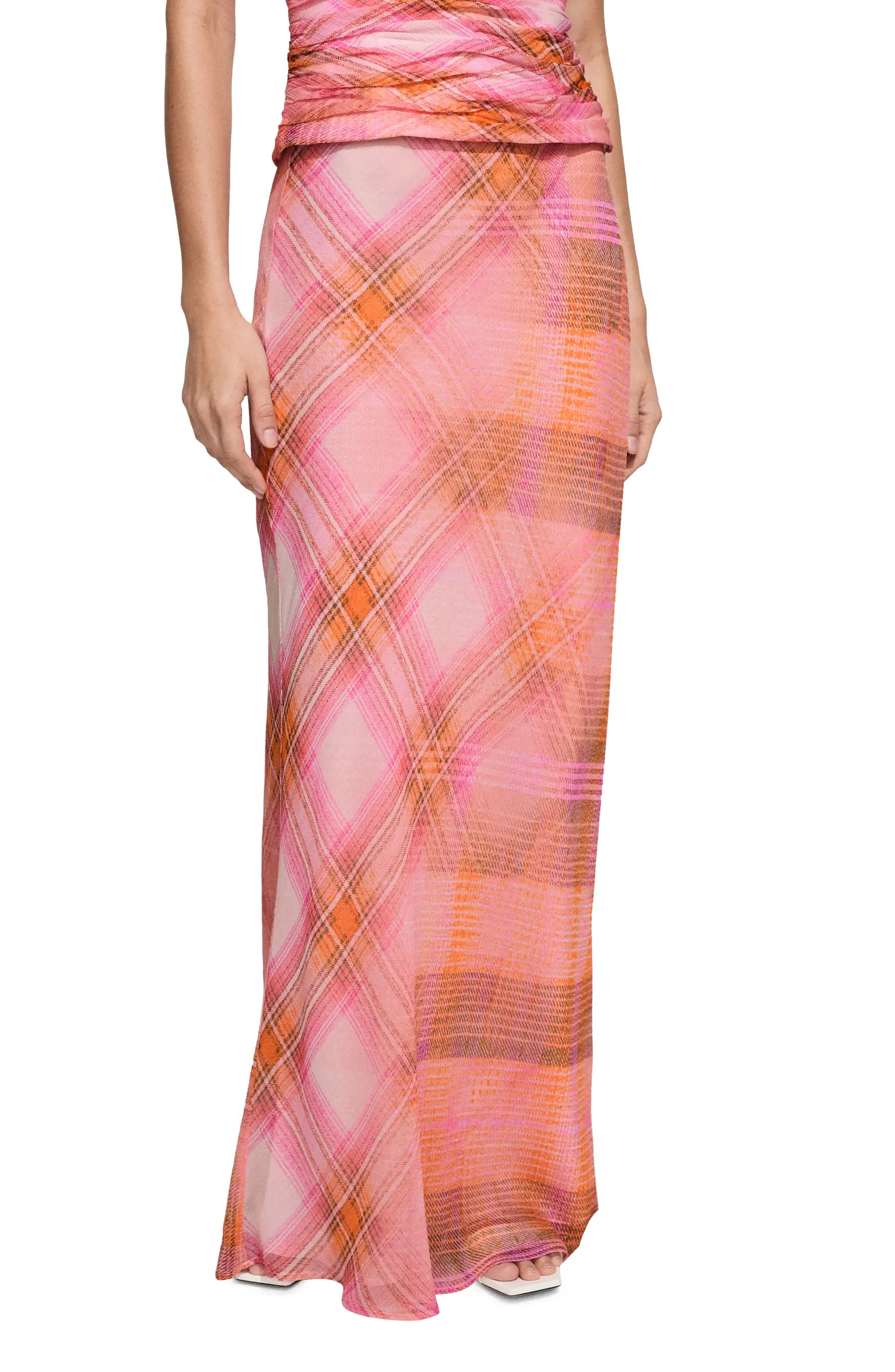 MANGO Plaid Maxi Skirt | Nordstrom | Nordstrom