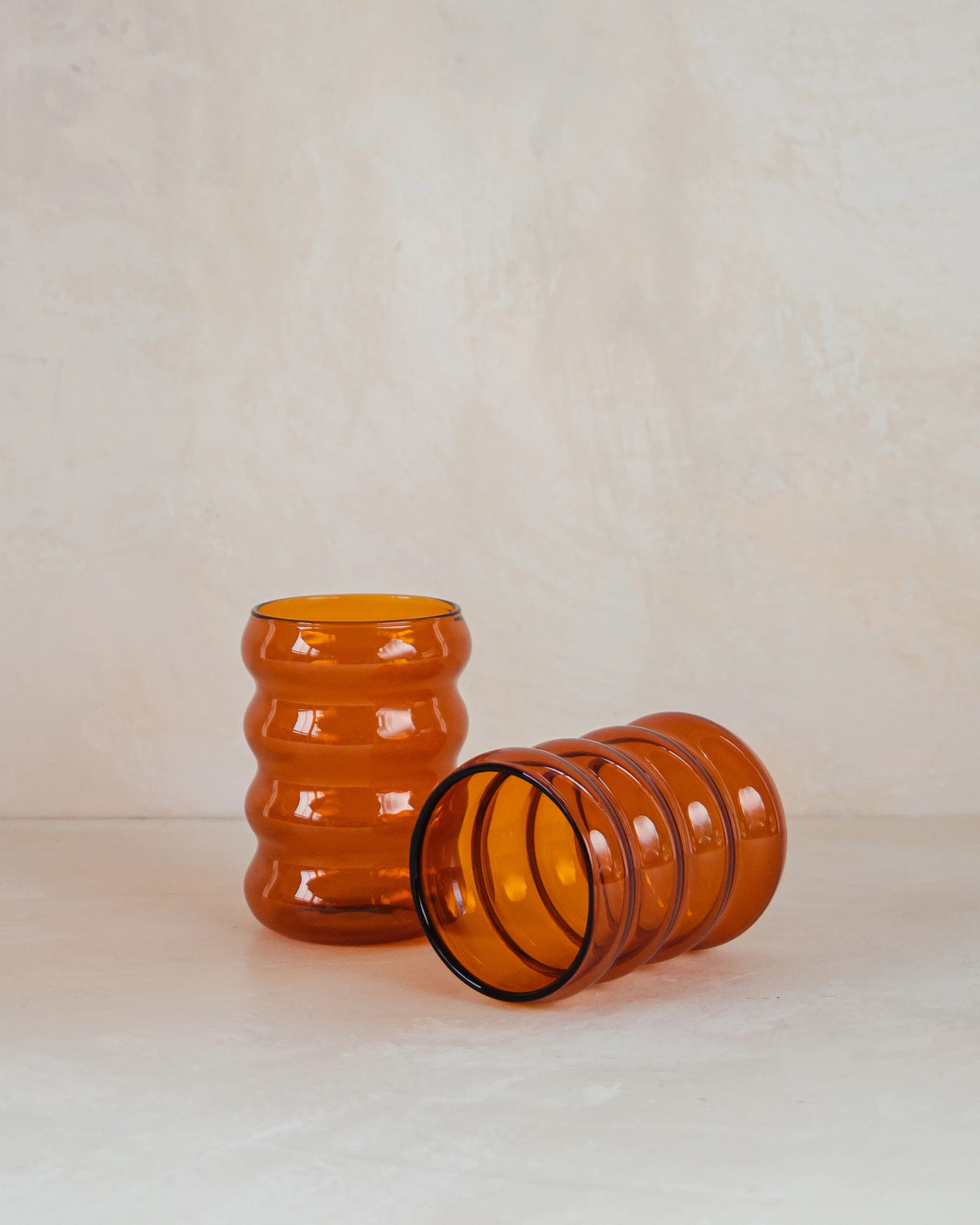Sophie Lou Jacobsen Ripple Cup - Amber, Set of 2 | MINNA