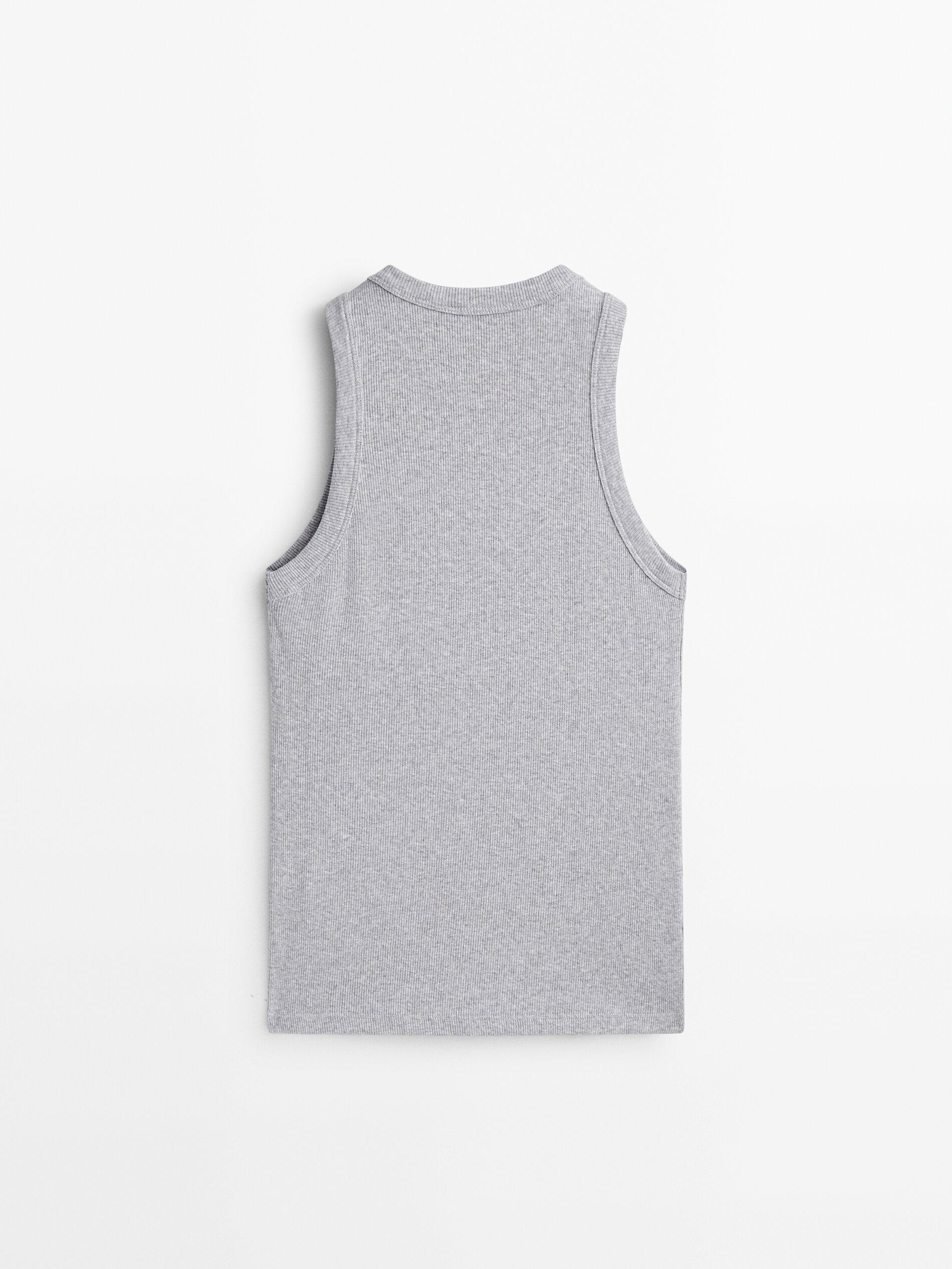 Ribbed halter top | Massimo Dutti UK