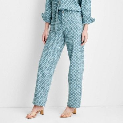 Women's Straight Leg Checkered Denim Pant - Future Collective™ with Gabriella Karefa-Johnson Li... | Target