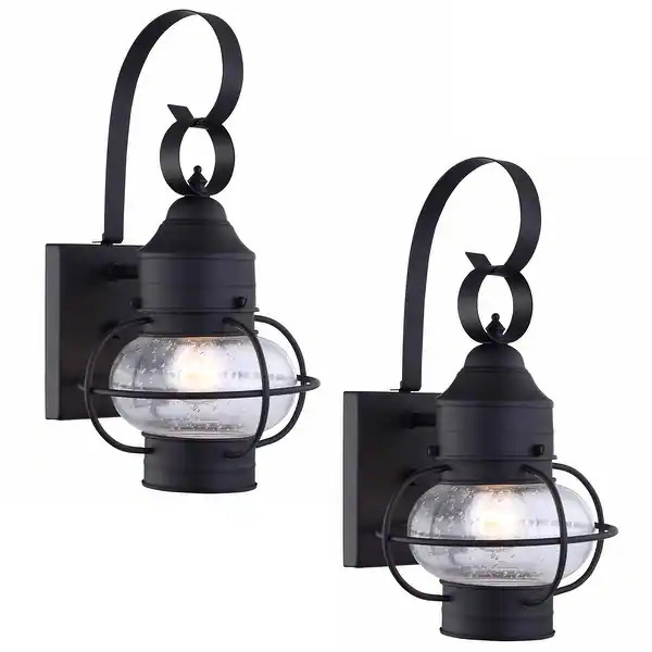 2 Pack - Onion Design Light Outdoor Wall Lantern Light Set - 7.21"x8.34"x13.91" - Overstock - 344... | Bed Bath & Beyond