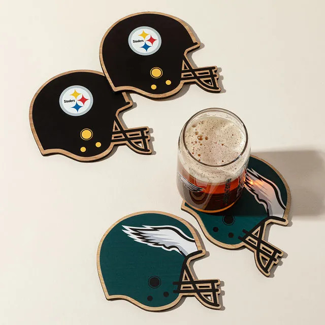 NFL Game Day Helmet Coaster Set | UncommonGoods