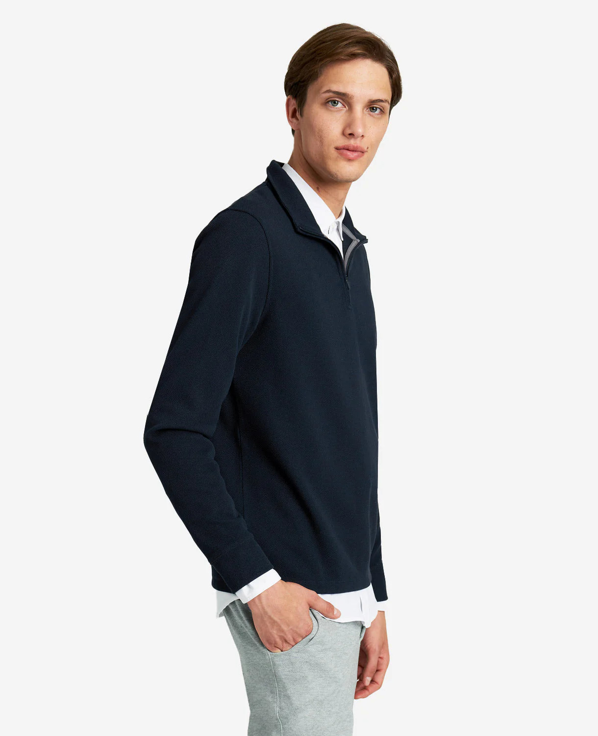 Kenneth Cole Sport Quarter-Zip Knit Pullover in Navy, Size: 2XL | Kenneth Cole