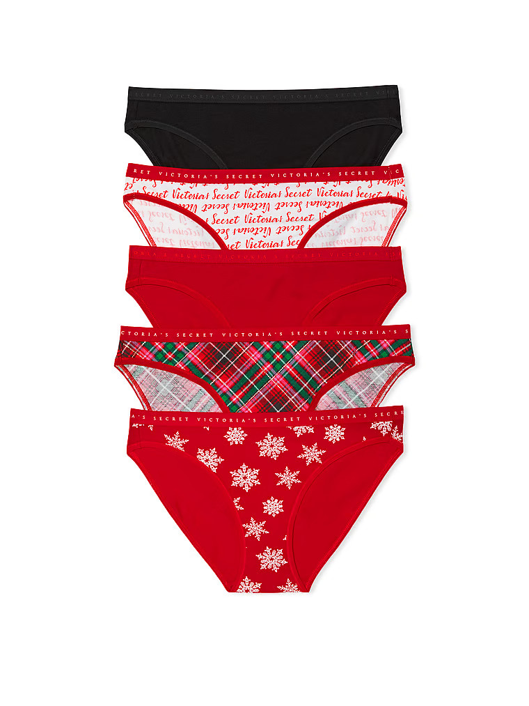 5-Pack Stretch Cotton Bikini Panties in Holiday Novelty | Victoria's Secret (US / CA )